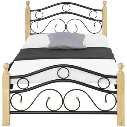Metallbett 90x200 Schwarz Einzelbett Jugendbett Bettgestell mit Lattenrost - Palo24