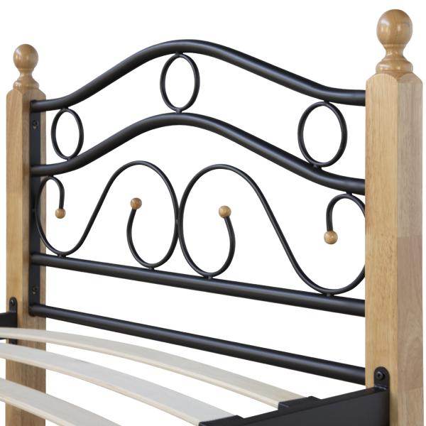 Metallbett 90x200 Schwarz Einzelbett Jugendbett Bettgestell mit Lattenrost - Palo24