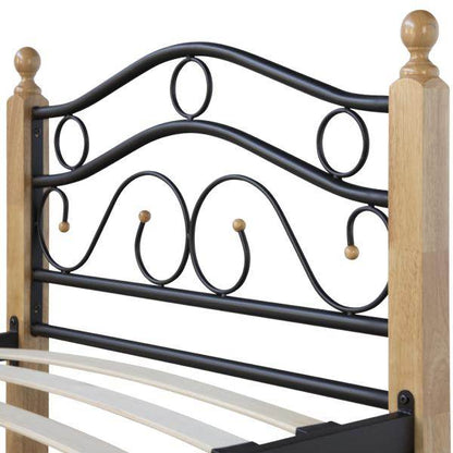 Metallbett 90x200 Schwarz Einzelbett Jugendbett Bettgestell mit Lattenrost - Palo24