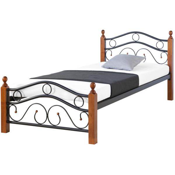 Metallbett 90x200 Schwarz Einzelbett Jugendbett Bettgestell mit Lattenrost - Palo24
