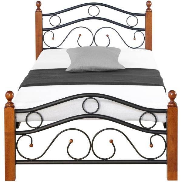 Metallbett 90x200 Schwarz Einzelbett Jugendbett Bettgestell mit Lattenrost - Palo24
