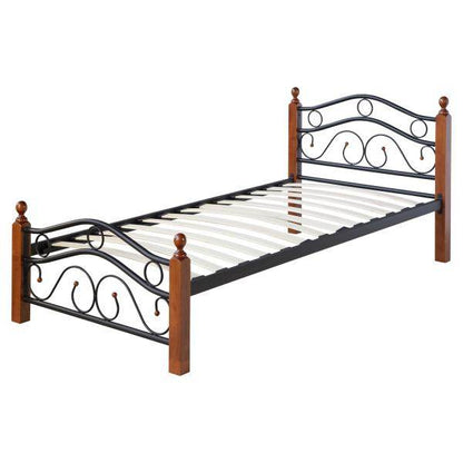 Metallbett 90x200 Schwarz Einzelbett Jugendbett Bettgestell mit Lattenrost - Palo24