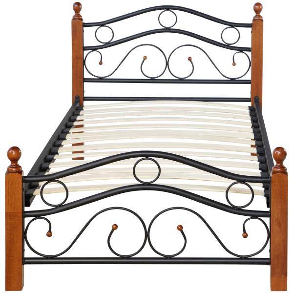 Metallbett 90x200 Schwarz Einzelbett Jugendbett Bettgestell mit Lattenrost - Palo24