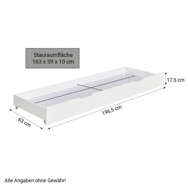 Kinderbett Etagenbett 90x200 cm Dreifachbett Hochbett mit Bettkasten Weiss Holz - Palo24