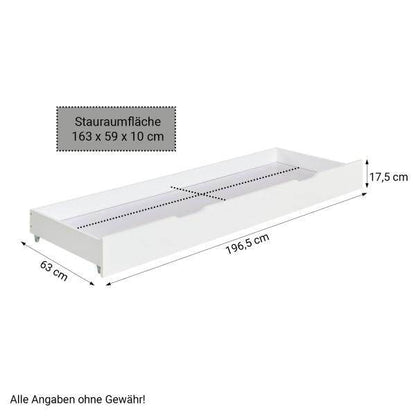 Kinderbett Etagenbett 90x200 cm Dreifachbett Hochbett mit Bettkasten Weiss Holz - Palo24