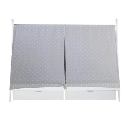 Kinderbett TIPI 90x200 mit 2 Bettkästen Weiss Holzbett Indianer Bett Hausbett Spielbett - Palo24