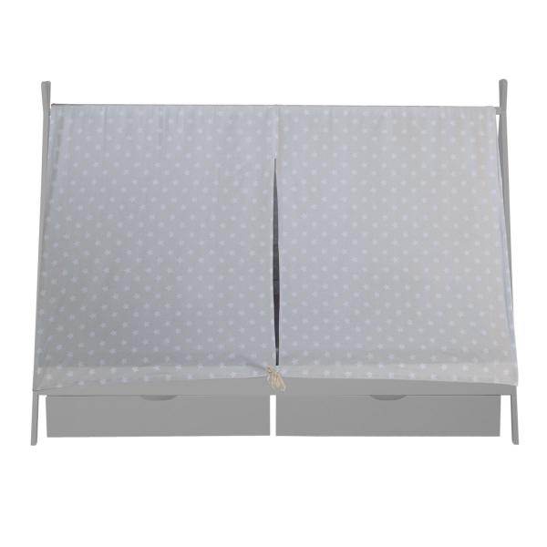 Kinderbett TIPI 90x200 mit 2 Bettkästen grau Holzbett Indianer Bett Hausbett Spielbett - Palo24