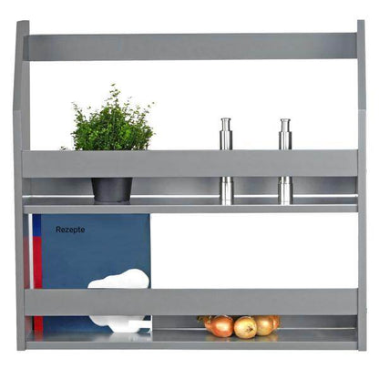 Regal Wandregal Hängeregal Bücherregal Holzregal Holz Grau - Palo24