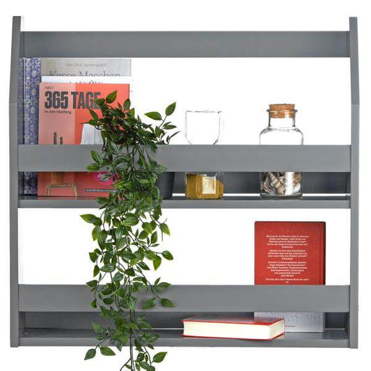 Regal Wandregal Hängeregal Bücherregal Holzregal Holz Grau - Palo24
