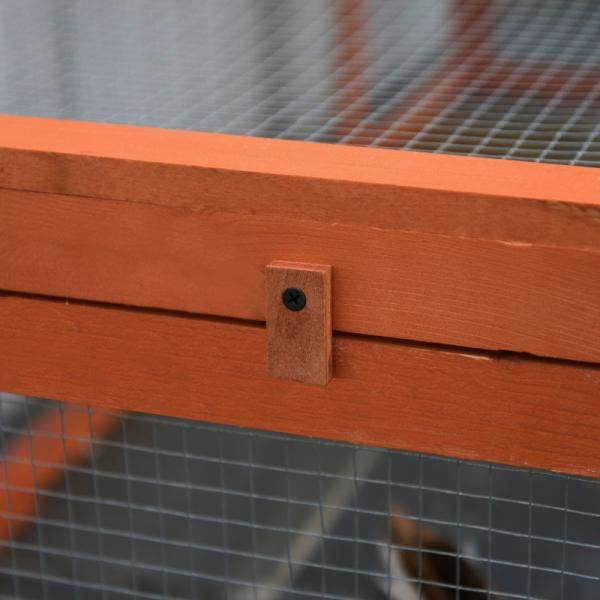Freilaufgehege für Kleintiere Aufklappbares Dach Tannenholz Orange - Palo24