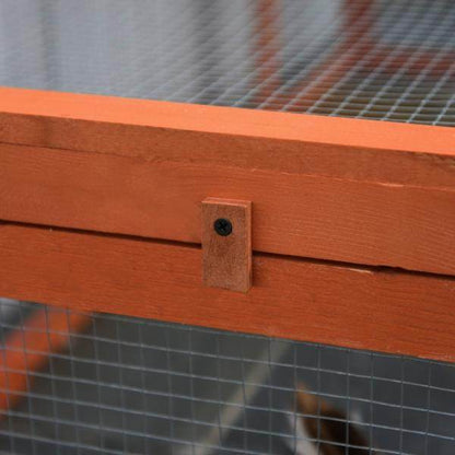 Freilaufgehege für Kleintiere Aufklappbares Dach Tannenholz Orange - Palo24