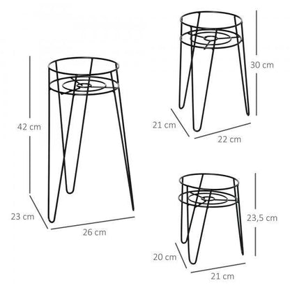Blumenständer 3er Set aus Metall Pflanzenständer Set - Palo24