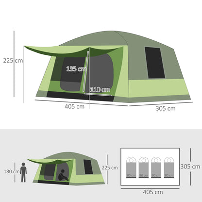 Tente de camping 2 cabines de couchage tente dôme tente familiale 4-8 personnes