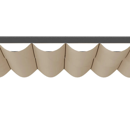 Pavillon Pergola Partyzelt Überdachung Einstellbares Stoffdach Polyester Beige