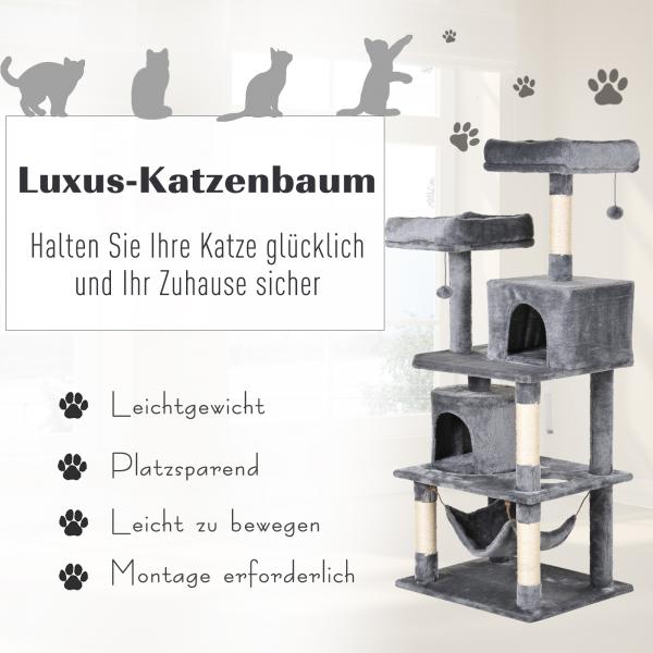 Kratzbaum Kletterbaum Sisalstämmen Grau - Palo24