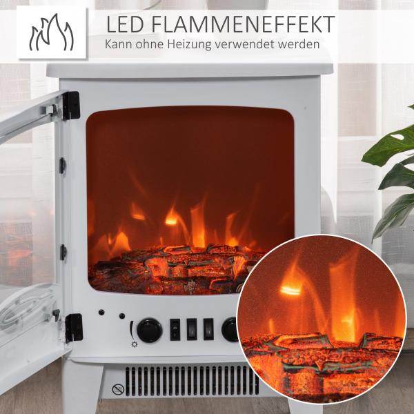 LED Elektrokamin Standkamin Kaminofen mit Flammeneffekt 900/1800W - Palo24