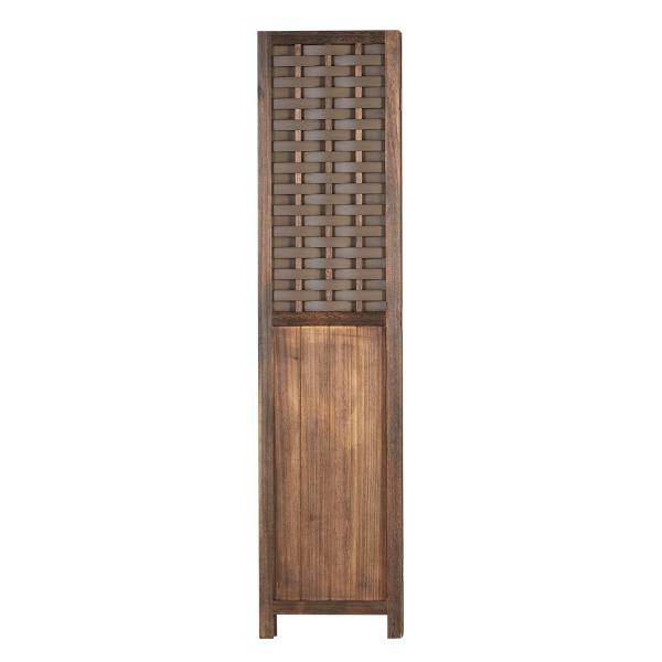 Paravent Raumteiler 3 teilig Holz Trennwand Rattan Sichtschutz Braun - Palo24