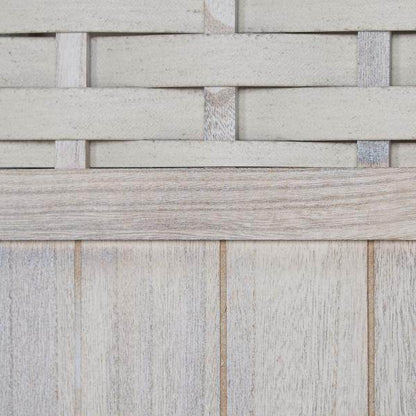 Paravent Raumteiler 3 teilig Holz Trennwand Rattan Sichtschutz Weiss - Palo24