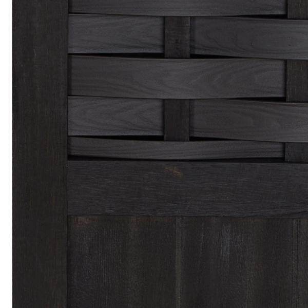 Paravent Raumteiler 3 teilig Holz Trennwand Rattan Sichtschutz Schwarz - Palo24