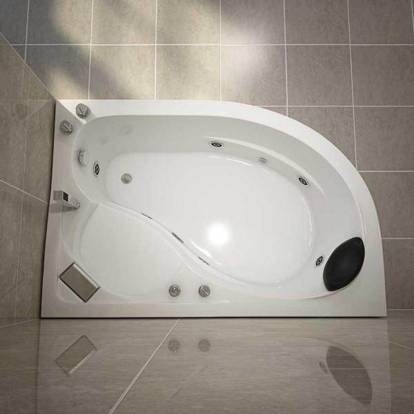 Eckwhirlpool Badewanne CAPRI 150cm x 100cm Links - Palo24