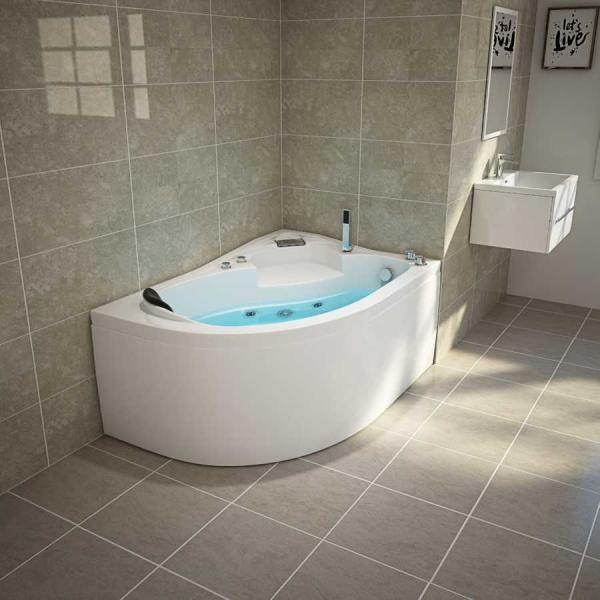 Eckwhirlpool Badewanne CAPRI 150cm x 100cm Links - Palo24