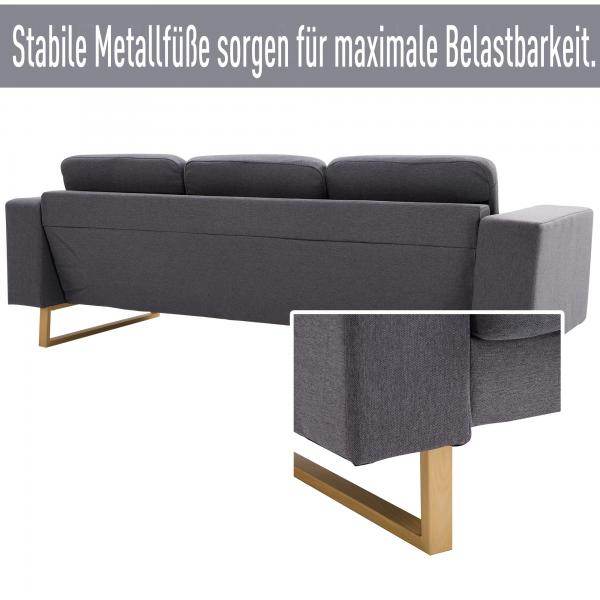 Polstersofa 3-Sitzer Stoffsofa dunkelgrau 200 x 82 x 78 - Palo24