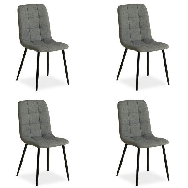 4er Set Grau Esszimmerstühle Küchenstühle Polsterstühle Modern - Palo24