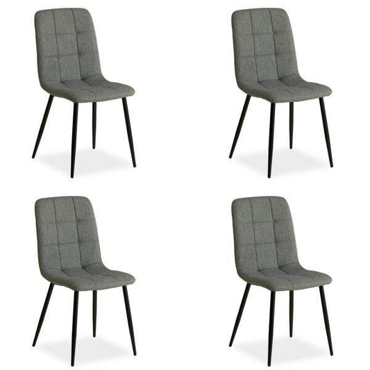 4er Set Grau Esszimmerstühle Küchenstühle Polsterstühle Modern - Palo24