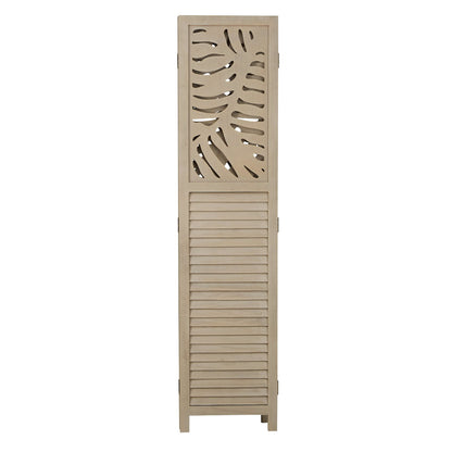 Paravent Natur Rattan-Optik Verzierungen 3 teilig Raumteiler Trennwand Sichtschutz