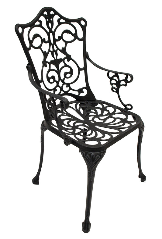 Fauteuil LUGANO, fonte d'aluminium antique gris