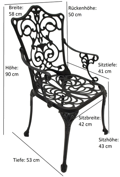Gartensessel LUGANO Alu grau antik