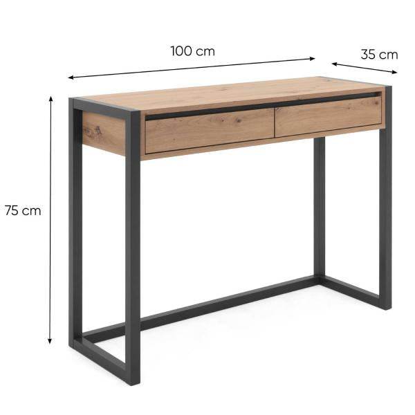 Konsolentisch Beistelltisch Flurtisch Holz Sideboard Anrichte 2 Schubladen - Palo24