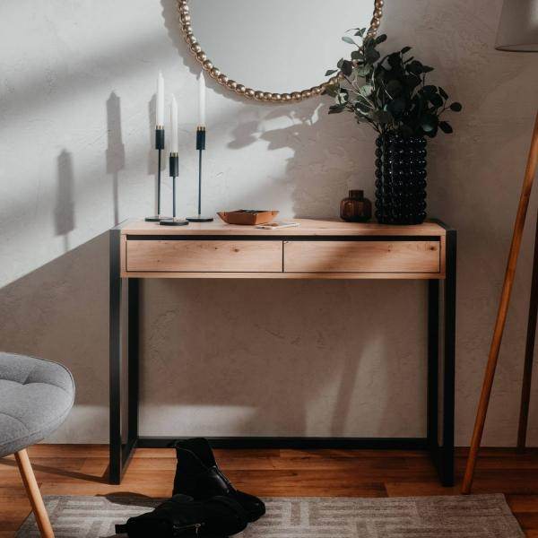Konsolentisch Beistelltisch Flurtisch Holz Sideboard Anrichte 2 Schubladen - Palo24