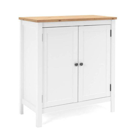 Sideboard Kommode Wohnzimmerschrank Anrichte Weiss Holz mit Stauraum Natur - Palo24