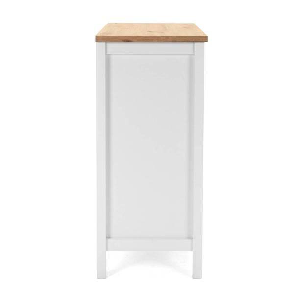 Sideboard Kommode Wohnzimmerschrank Anrichte Weiss Holz mit Stauraum Natur - Palo24