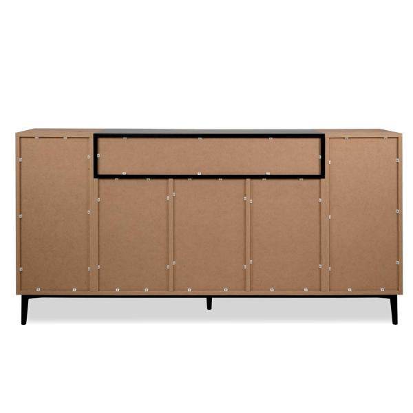 Sideboard Kommode Eiche Holz in Natur Schwarz Wohnzimmerschrank - Palo24