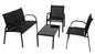 Lounge Set Sitzgruppe ARONA 4-teilig, Metall + Kunstgewebe schwarz