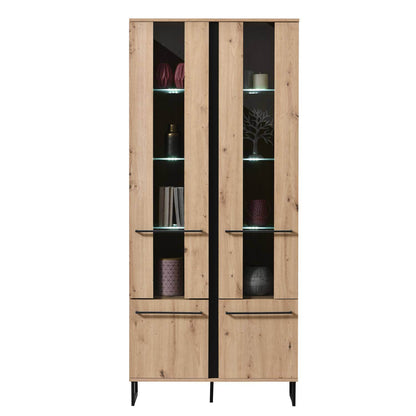 Vitrine Highboard Eiche Natur - Palo24