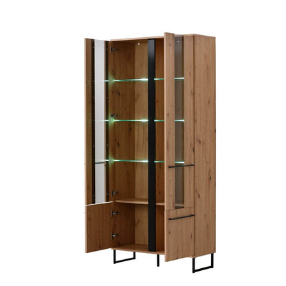 Vitrine Highboard Eiche Natur - Palo24