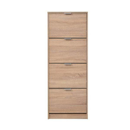 Schuhschrank Schuhregal Schuhkipper Schmal Holz Eiche 4 Fächer Schuhkommode - Palo24