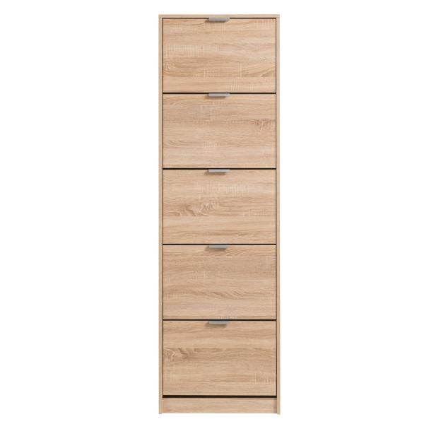 Schuhschrank Schuhregal Schuhkipper Schmal Holz Eiche 5 Fächer - Palo24
