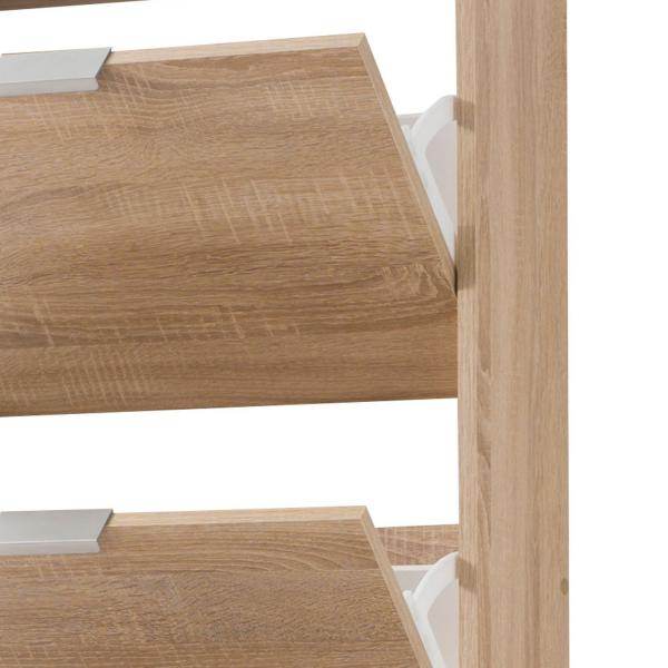 Schuhschrank Schuhregal Schuhkipper Schmal Holz Eiche 5 Fächer - Palo24