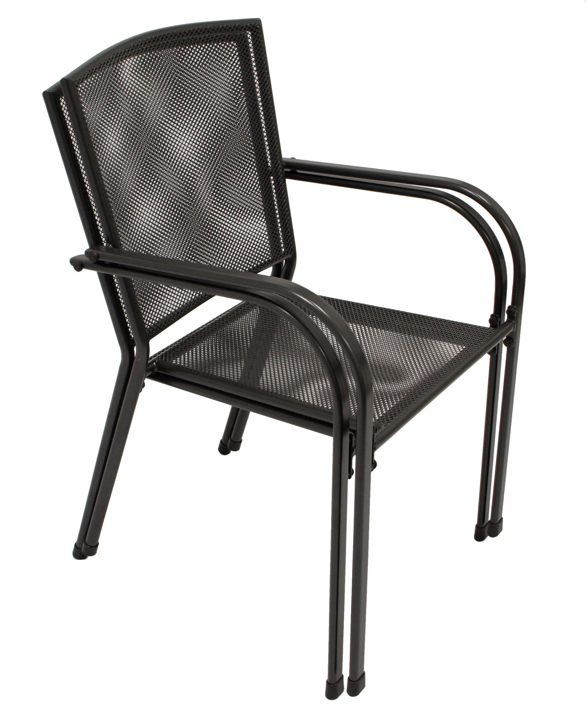 Salon CLASSIC, lot de 4, métal déployé anthracite (table 70x70cm)