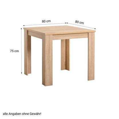 Esstisch Holztisch Küchentisch 80x80 cm Holz Massiv Eiche - Palo24