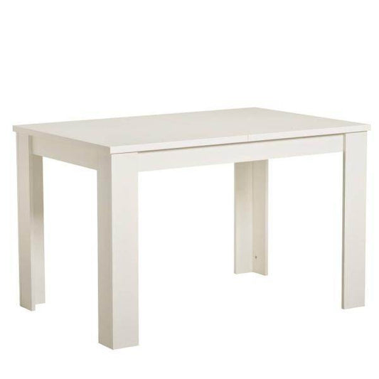 Esstisch ausziehbar Holztisch 120x80 cm Holz Massiv Weiss - Palo24