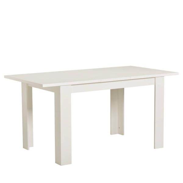 Esstisch ausziehbar Holztisch 120x80 cm Holz Massiv Weiss - Palo24