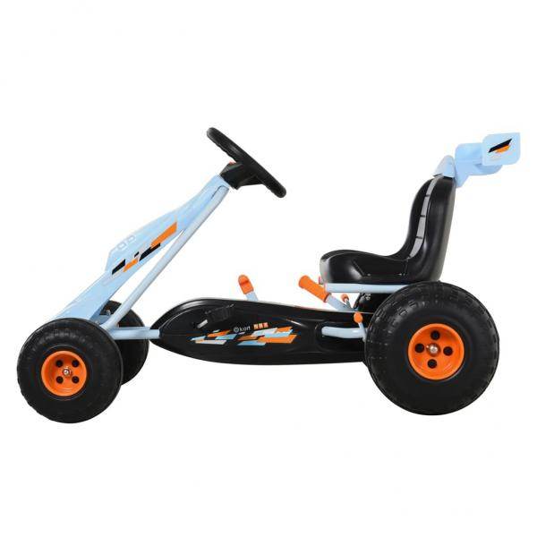 Go Kart Mit Pedal Kinderfahrzeug Tretauto mit Pedal für 3-8 Jahre Stahl Hellblau - Palo24