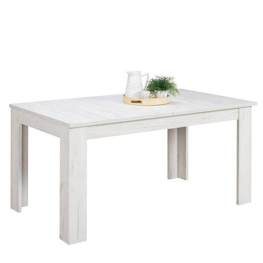 Esstisch ausziehbar Holztisch 160x90 cm Holz Massiv Weiss Vintage - Palo24