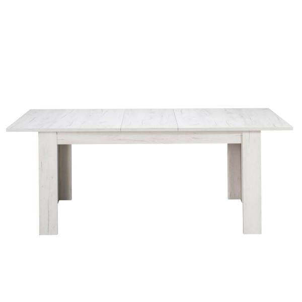 Esstisch ausziehbar Holztisch 160x90 cm Holz Massiv Weiss Vintage - Palo24