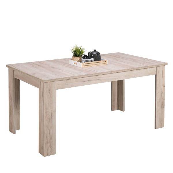 Esstisch ausziehbar Holztisch 160x90 cm Holz Massiv Grau Eiche - Palo24